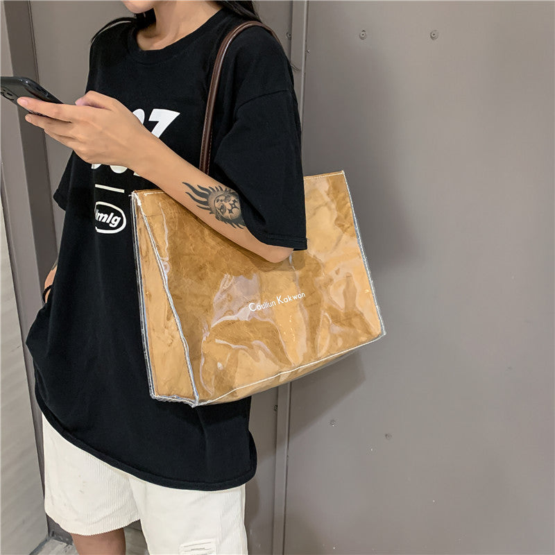 Kraft Paper Transparent Handbag Retro