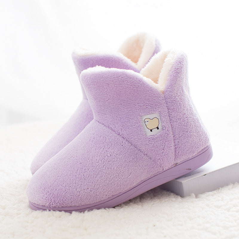Thicken indoor warmth couple autumn and winter confinement shoes