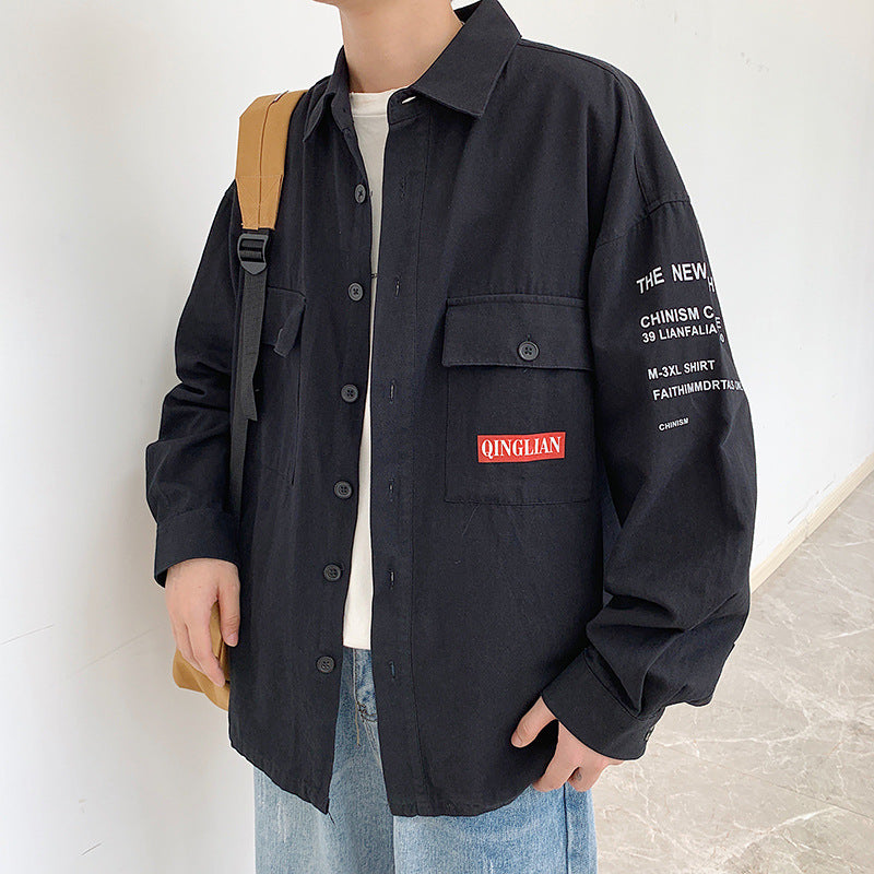 Men's loose shirt with long sleeves