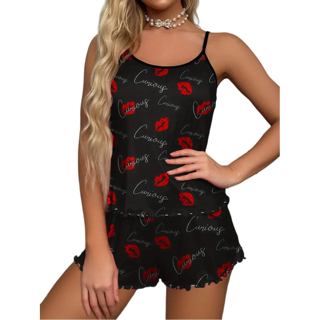 Mature-style Printed Cami Pajama Pants For Women