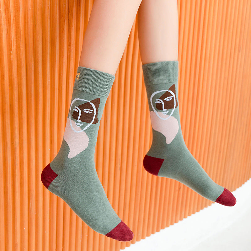 Retro Mid tube socks street art skateboard socks