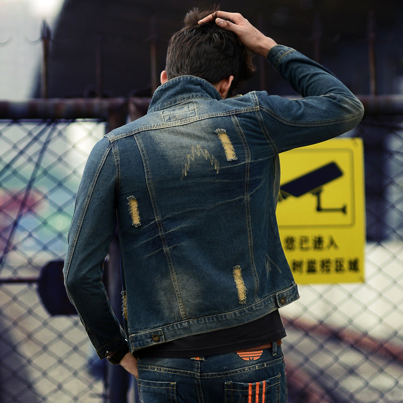 Trendy slim men's denim clip