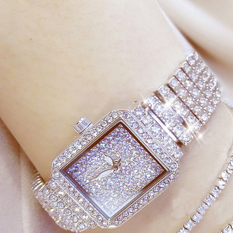 Full diamond waterproof quartz watch