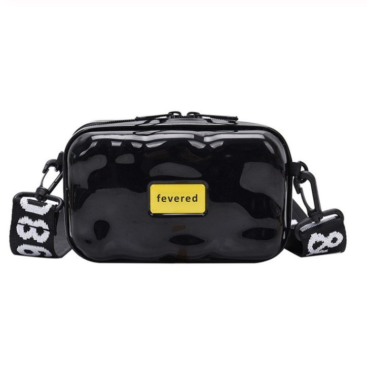 Small box bag with wide shoulder straps