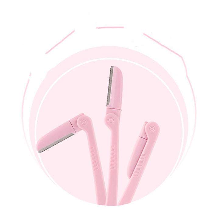 Folding eyebrow shaping knife set
