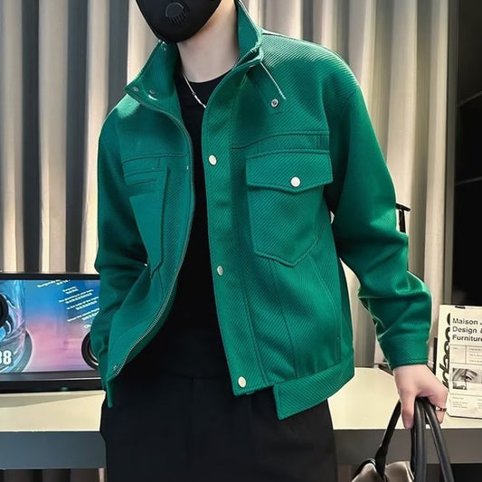 Men's Trendy Tooling Stand Collar Jacket All Match