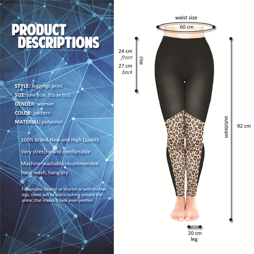 Leopard print European and American cropped pants