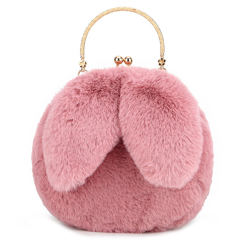 Fashion chain ear plush handbag