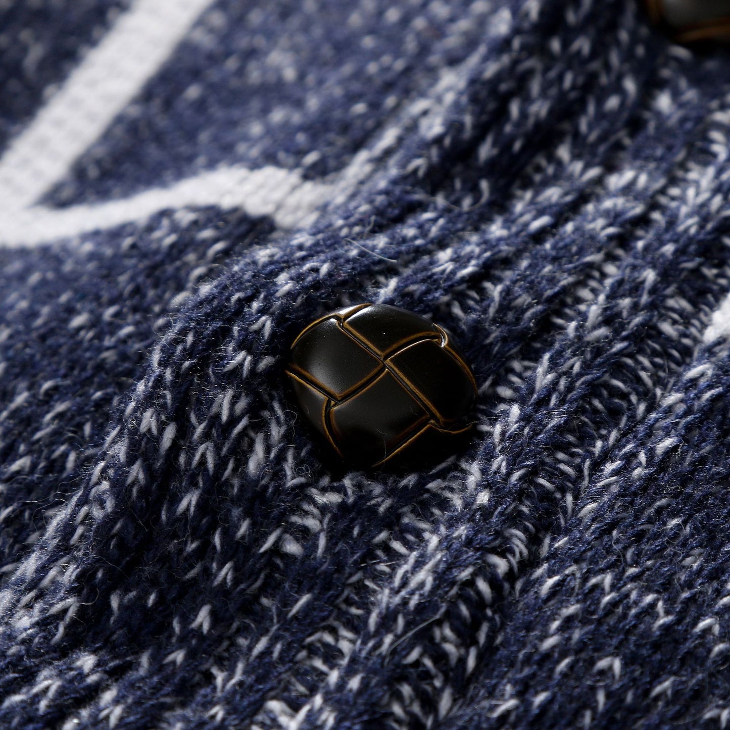 Men's Winter Color Matching Plaid Cardigan Sweater