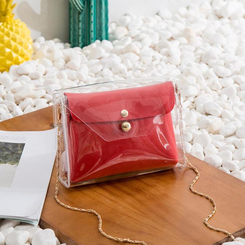 Ladies transparent one-shoulder diagonal bag