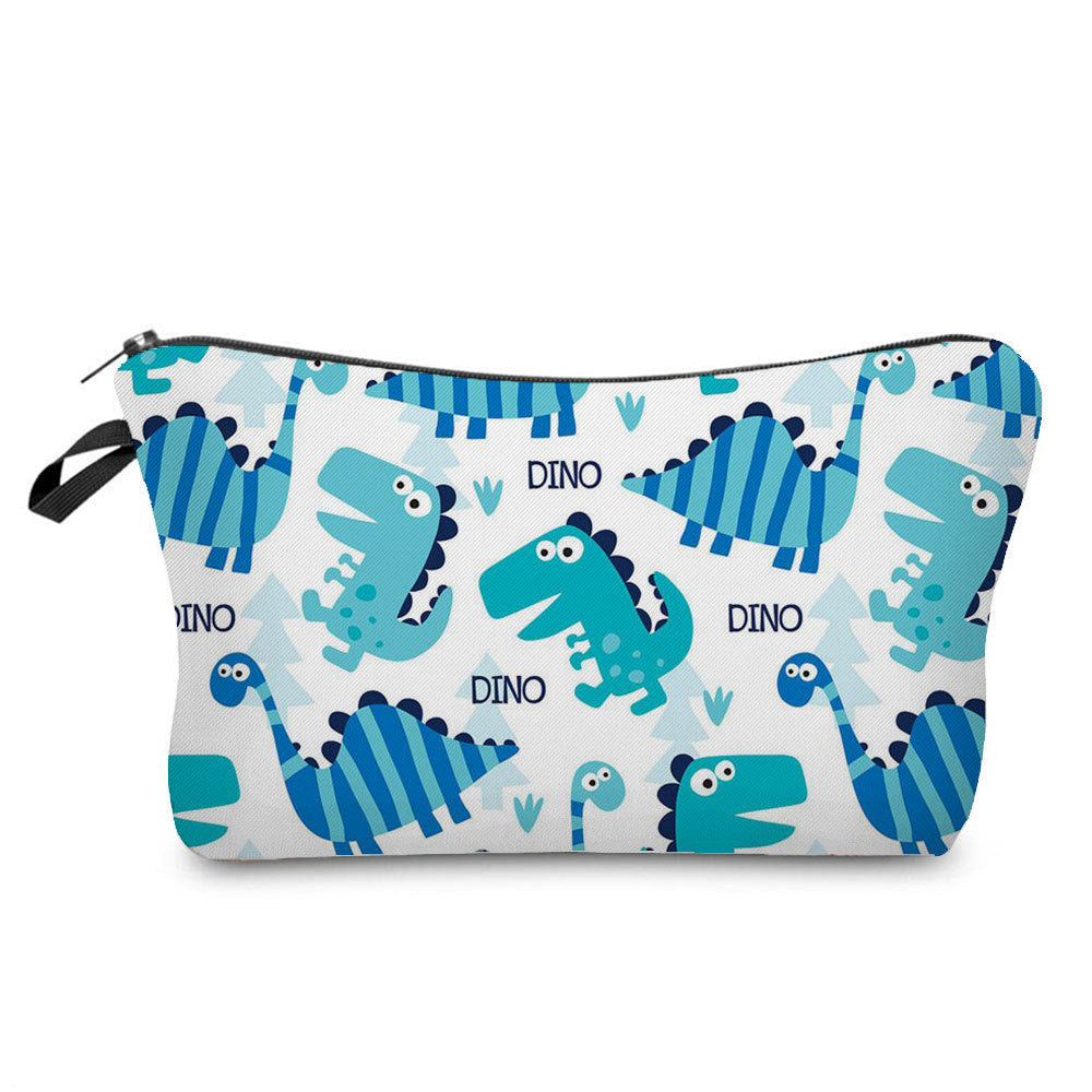 Cartoon Dinosaur Print Makeup Bag