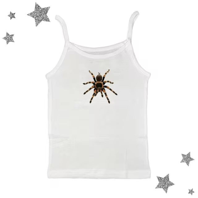 Cute Spider Print Pattern Lace White Lace American Style