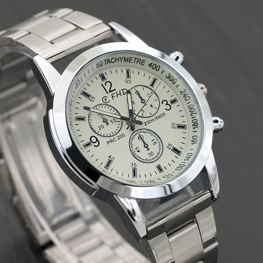 Blue Glass Belt Men's Watch Fashion Gift Quartz Watch