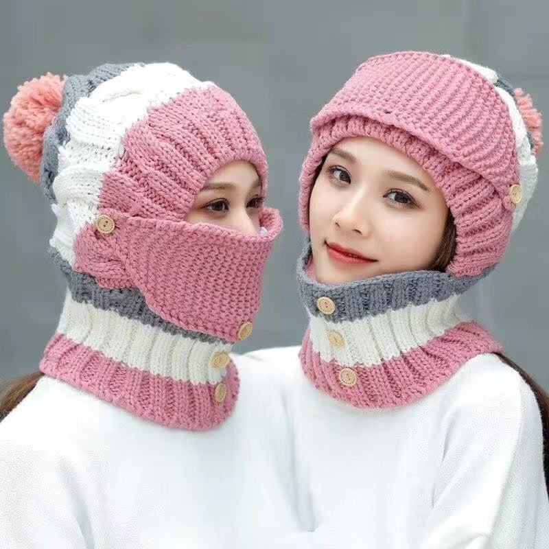 Hat female autumn and winter bib one