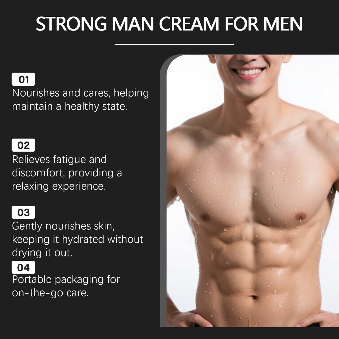 Gentle Nourishment For Men's Local Skin, Comfortable State, Applying Care Cream
