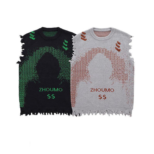 High Street Mørk Kreativ Sweatervest til Mænd