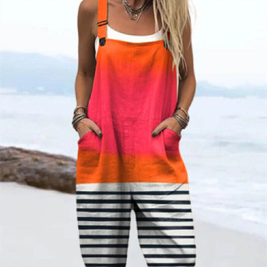 Fashion Women's Summer 3D Printing Casual Suspenders