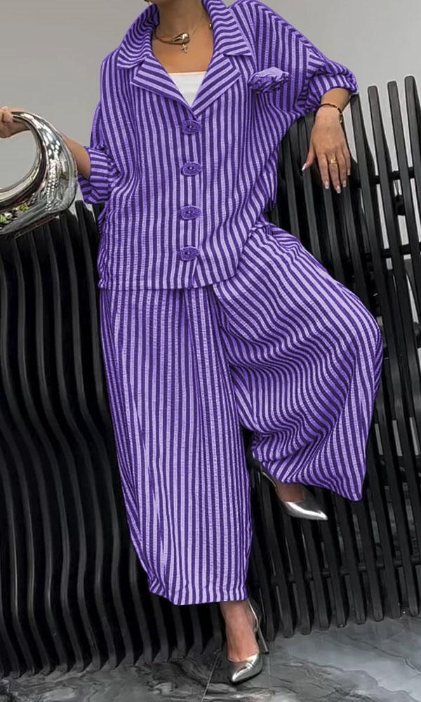 A Casual Set Of Loose Flower-striped Blazer With A Commuting Style