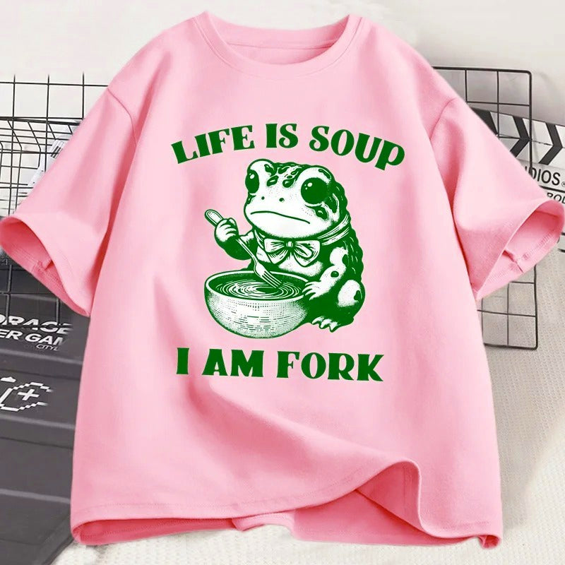 Summer Loose Short Sleeves T-shirt Men's And Women's Round Neck