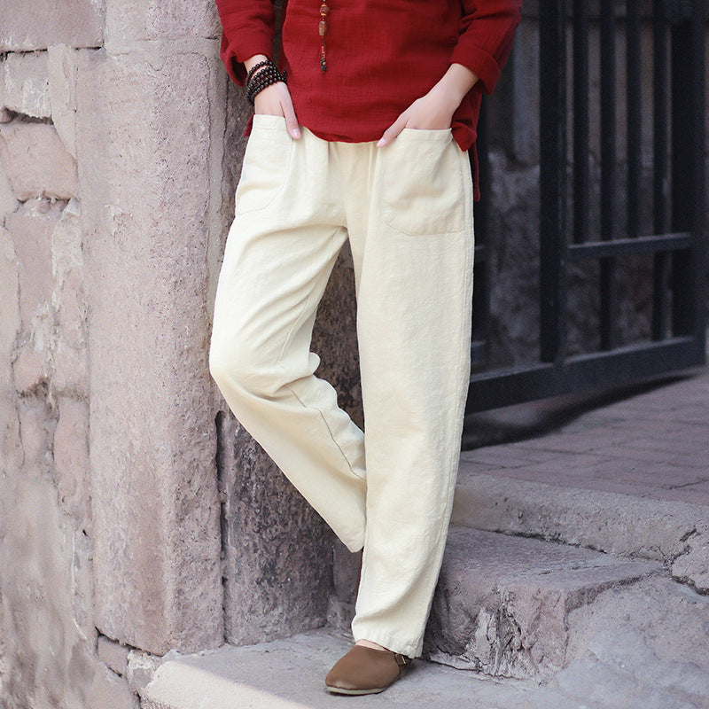 Literary retro casual pants