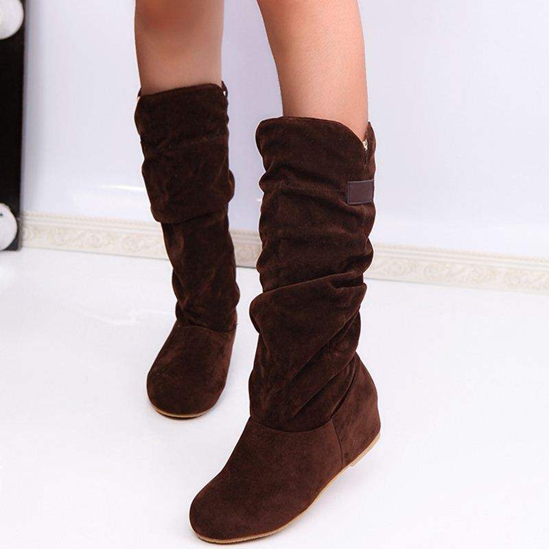 New Large Size Long Tube Plus Velvet Lace Trim Lining Knight Boots