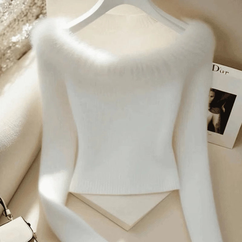Unique Chic Sweet Hot Girl White Off-shoulder Long Sleeve