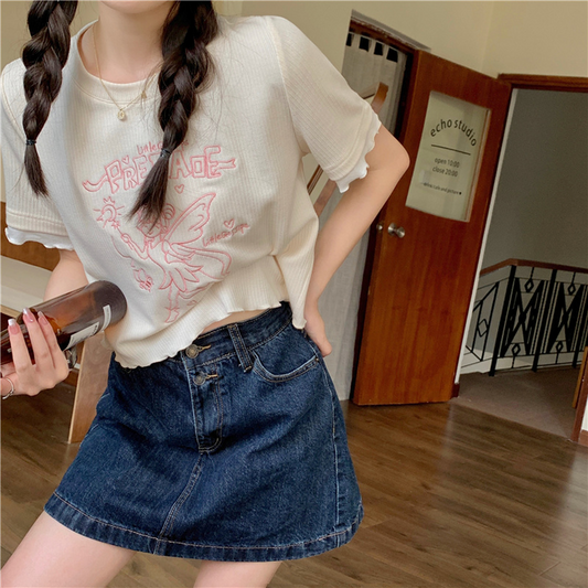 European And American Women's Loose Short-sleeved T-shirt