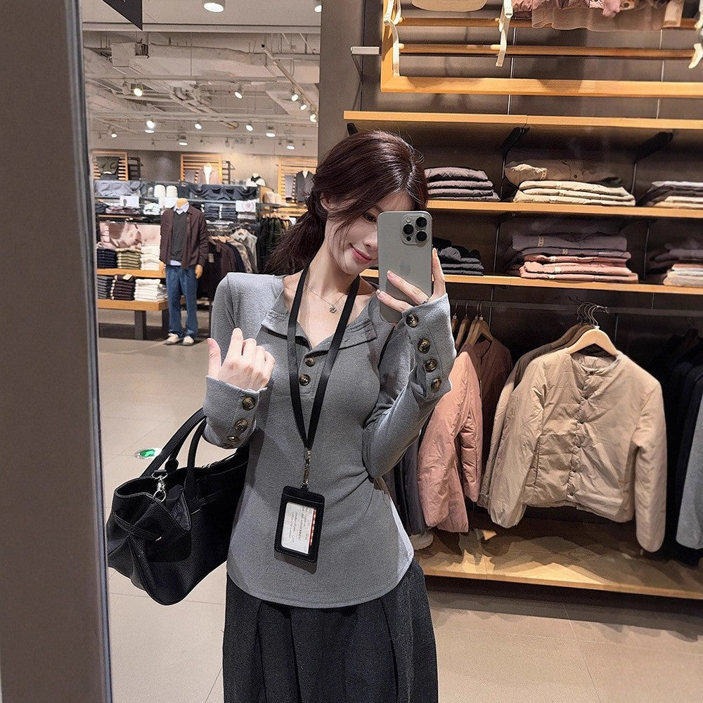 Kvinders stilfulde slim-fit inderwear-top i koreansk stil
