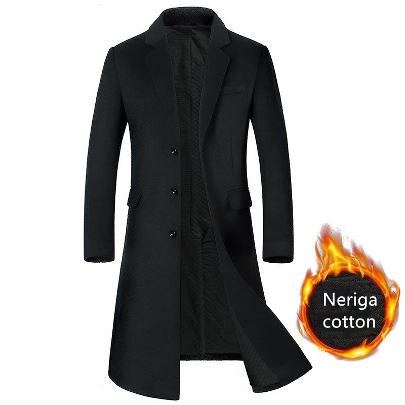 Men's woolen coat in autumn and winter