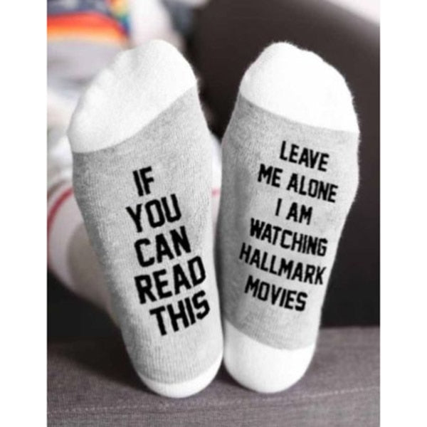 1Pair New Hallmark Movies Soft Socks Christmas Letters Printed Women Winter Warm Socks Gifts Hogard DC11