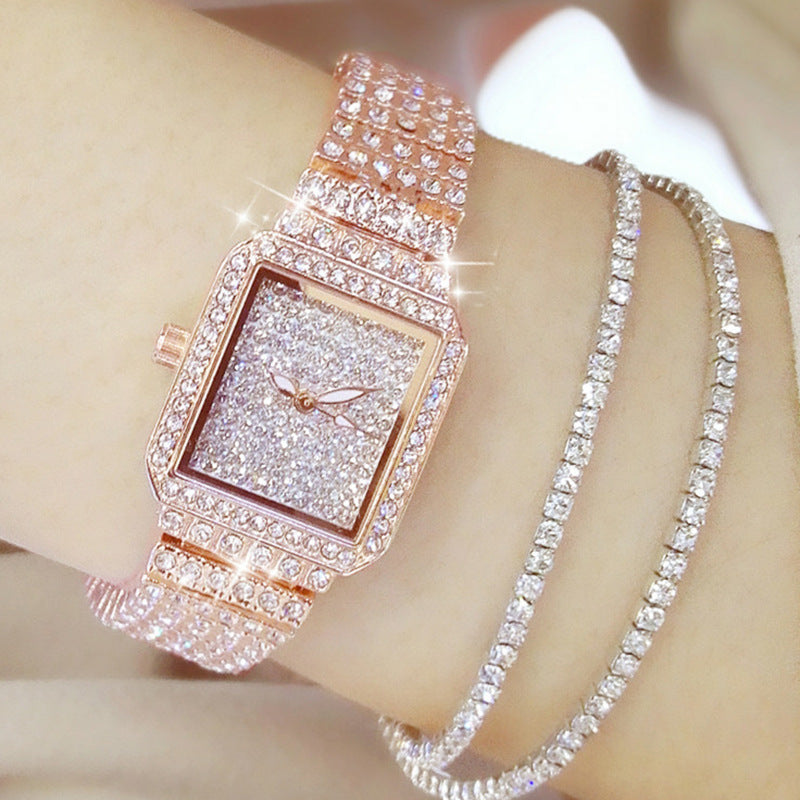 Full diamond waterproof quartz watch
