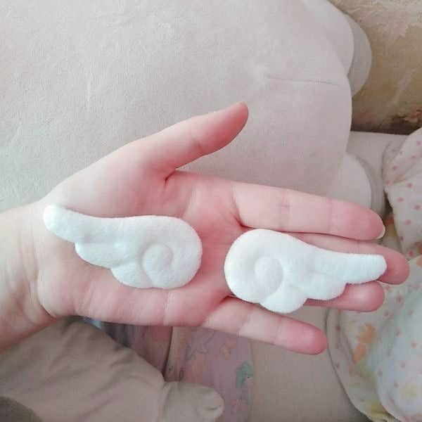 Plush angel wings hairpin headdress