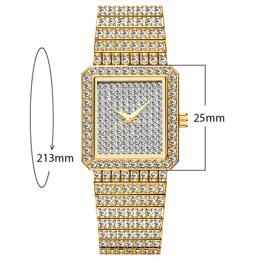 Women's watch with square gypsophila subdial