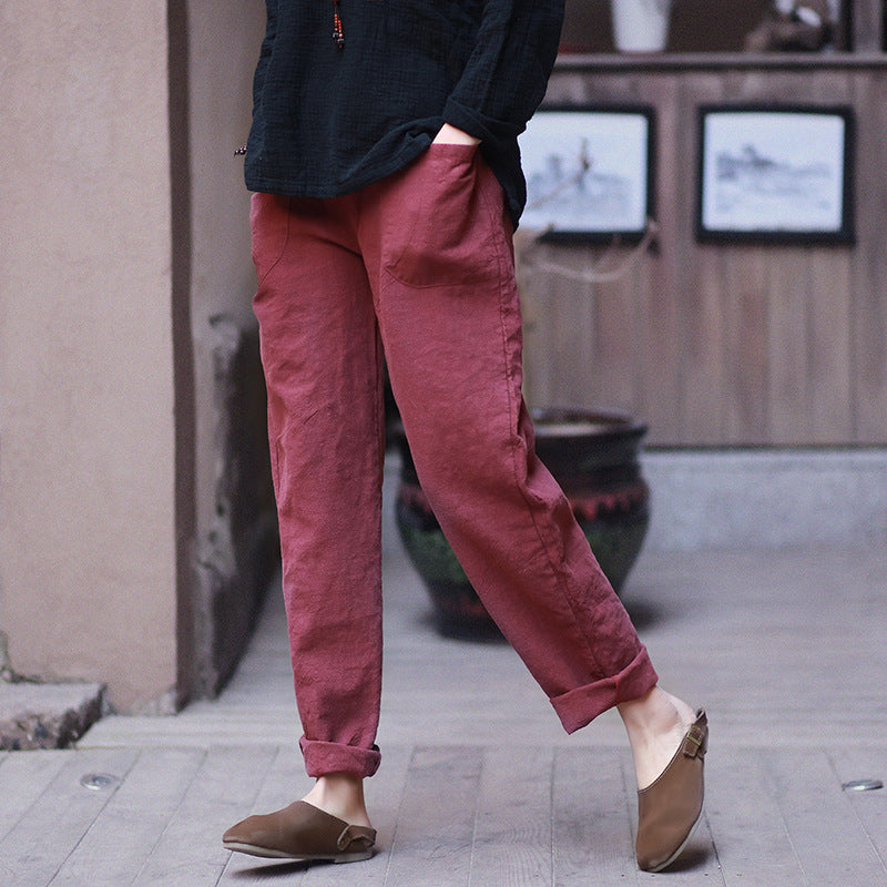 Literary retro casual pants
