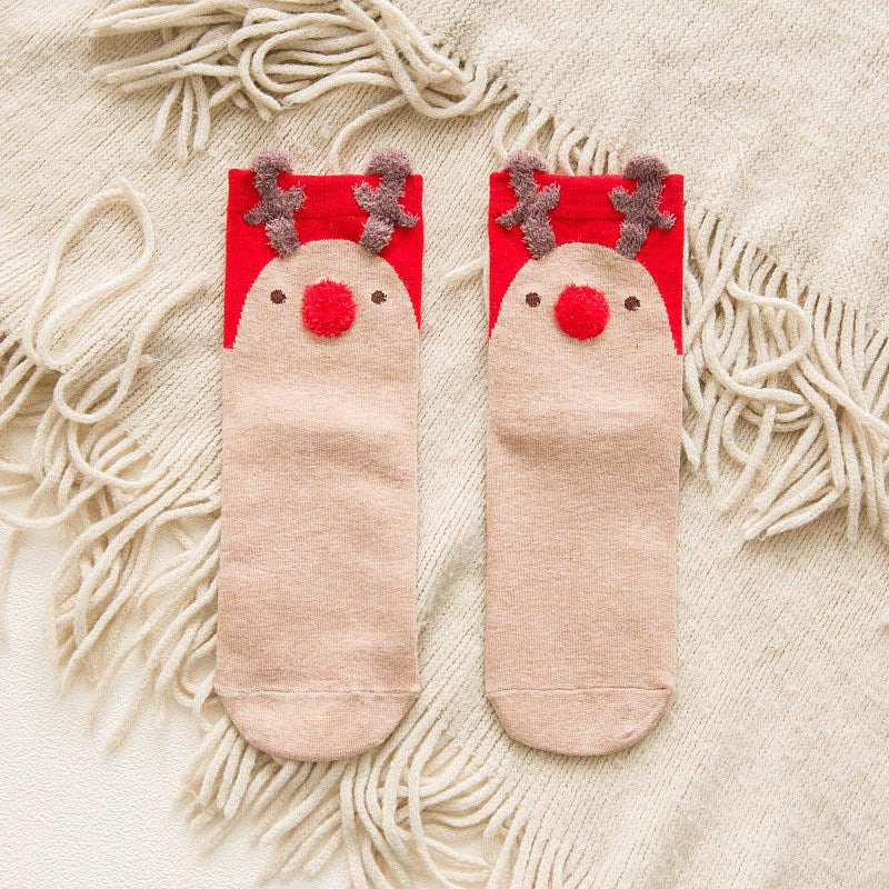 Colorful cotton red socks
