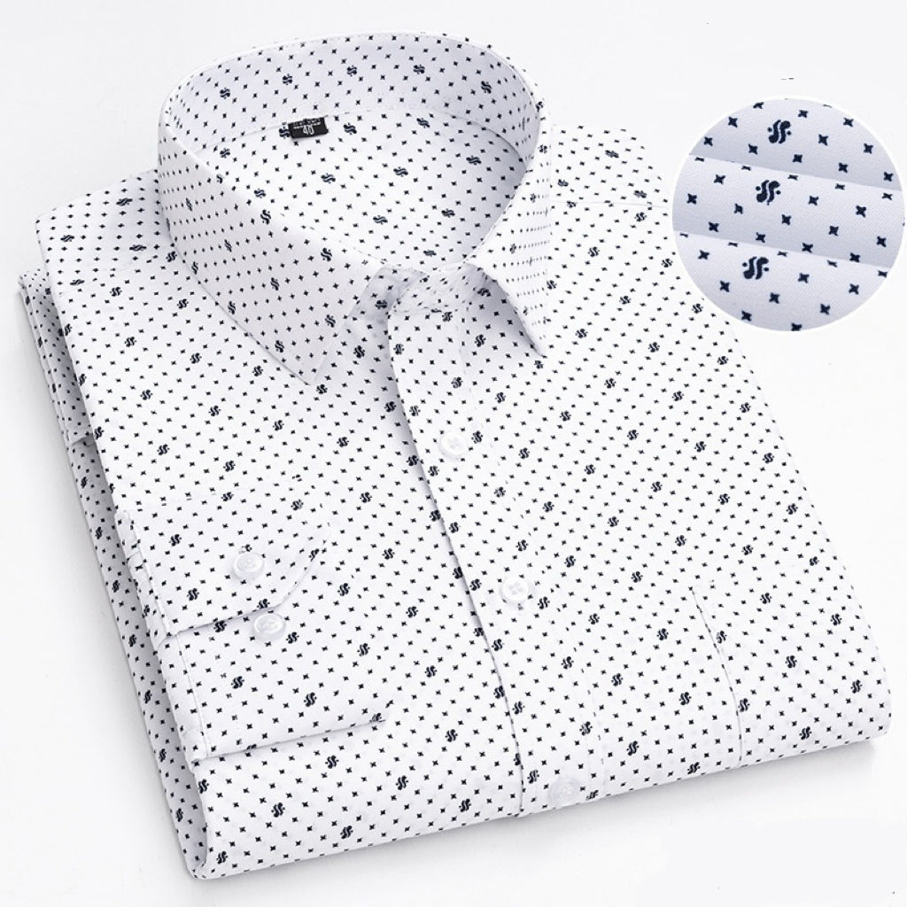 Men's Plaid Long-Sleeve Lightweight Casual Shirt For Middle-Aged And Elderly Men