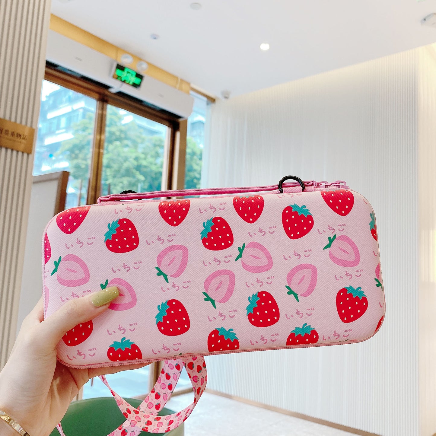 Cartoon Fruit Messenger Game Console Crossbody Lanyard Storage Bag