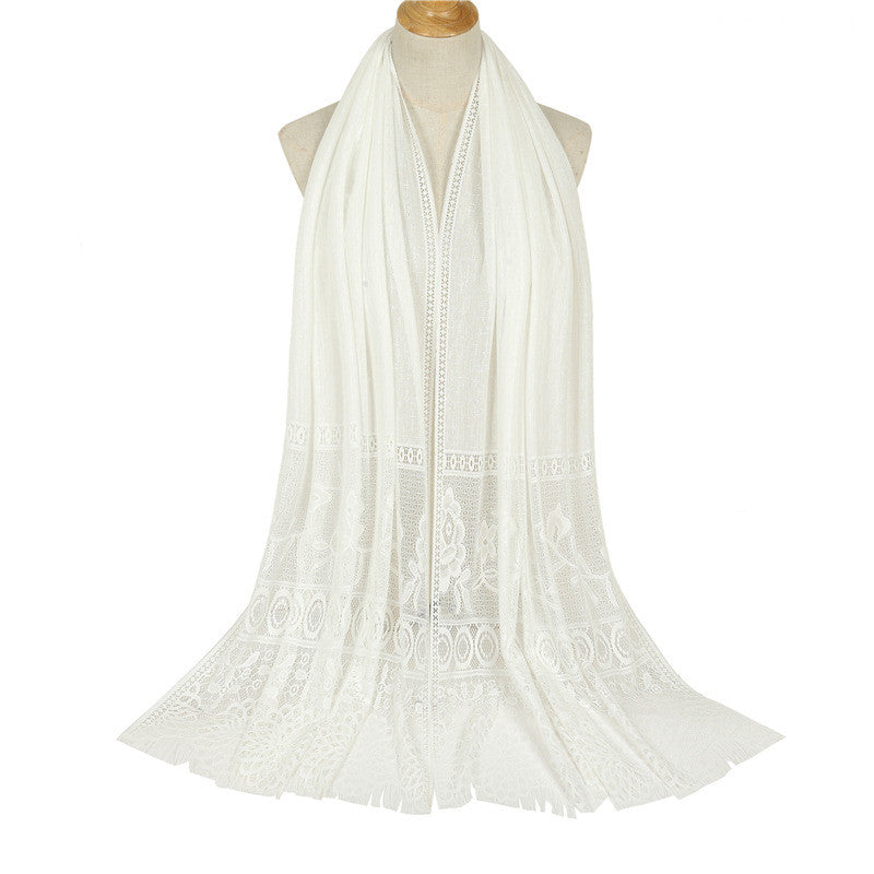 Solid color hollow scarf