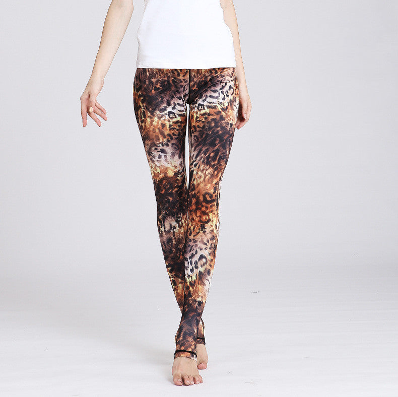 Leopard Print Yoga Pants Slim-Fit Hip Tights