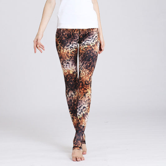 Leopard Print Yoga Pants Slim-Fit Hip Tights