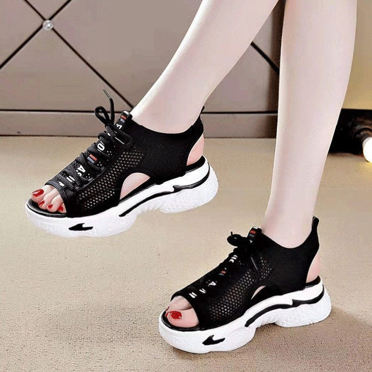 Hollowed Mesh Shoes Breathable Comfortable Platform Platform Leisure