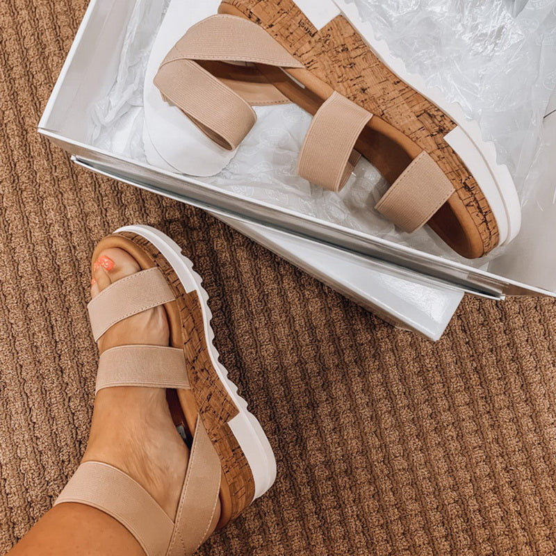 Women's thick-soled hemp rope straw sandals