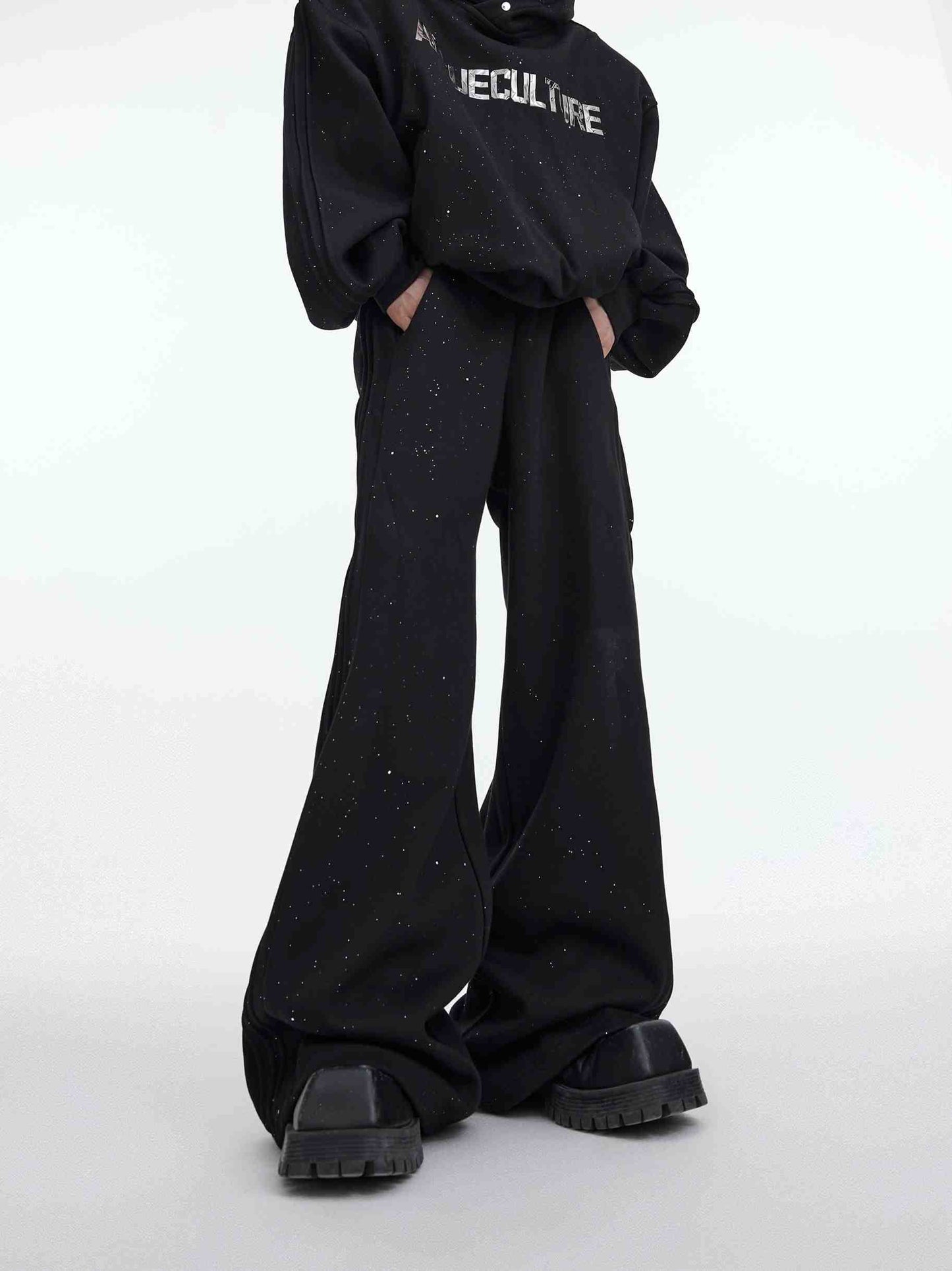 Fleece-lined Thickened Hooded Sweatshirt Suit