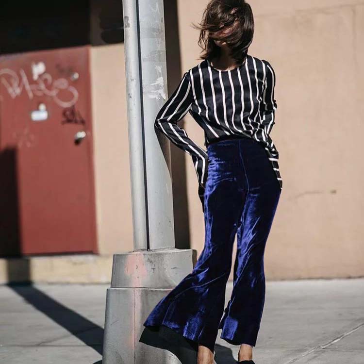 Velvet micro-ladies casual pants