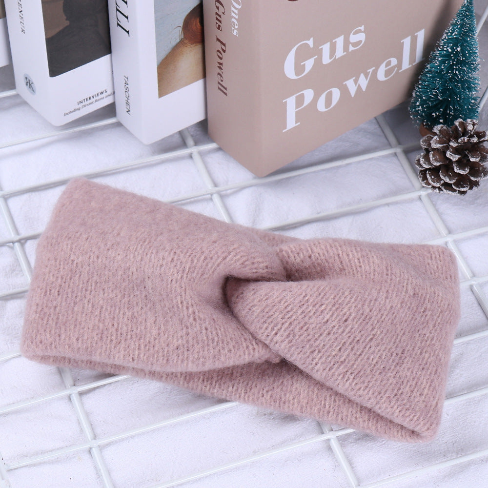 Simple And Versatile Wide-sided Cross Woven Knitted Headband