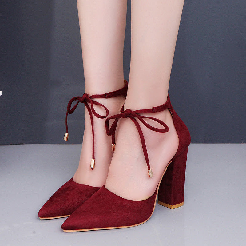 Women's Shoes Chunky Heel High Heel Lace-up Large Size Sandals