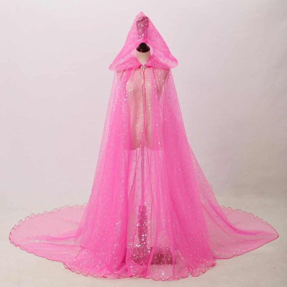 Stage Costume Shiny Bronzing Hooded Cape