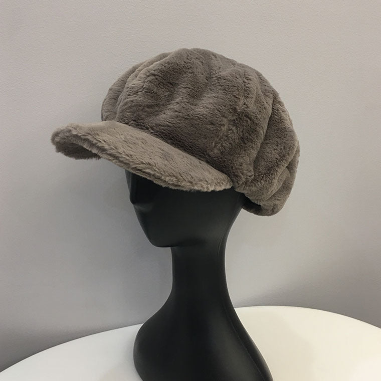 Plush Octagonal Cap Korean Style