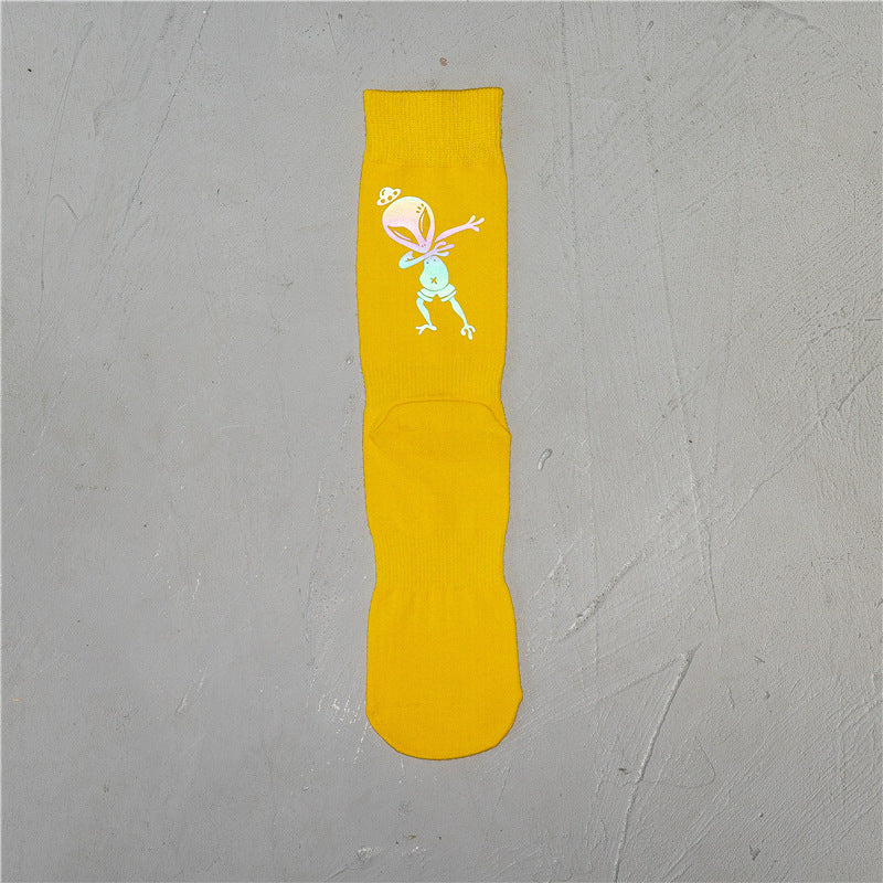 Long tube high-top cotton socks in the sports tide