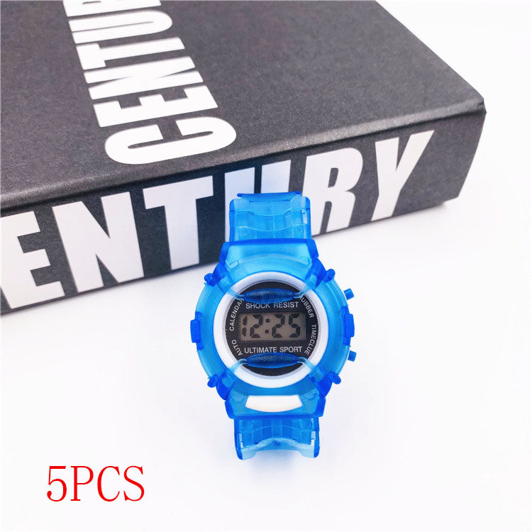 Children's jelly cartoon electronic watch multicolor
